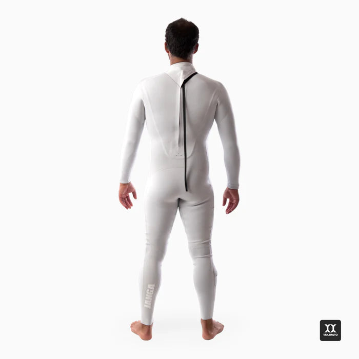 PRO White Back-Zip Full Suit 4/3