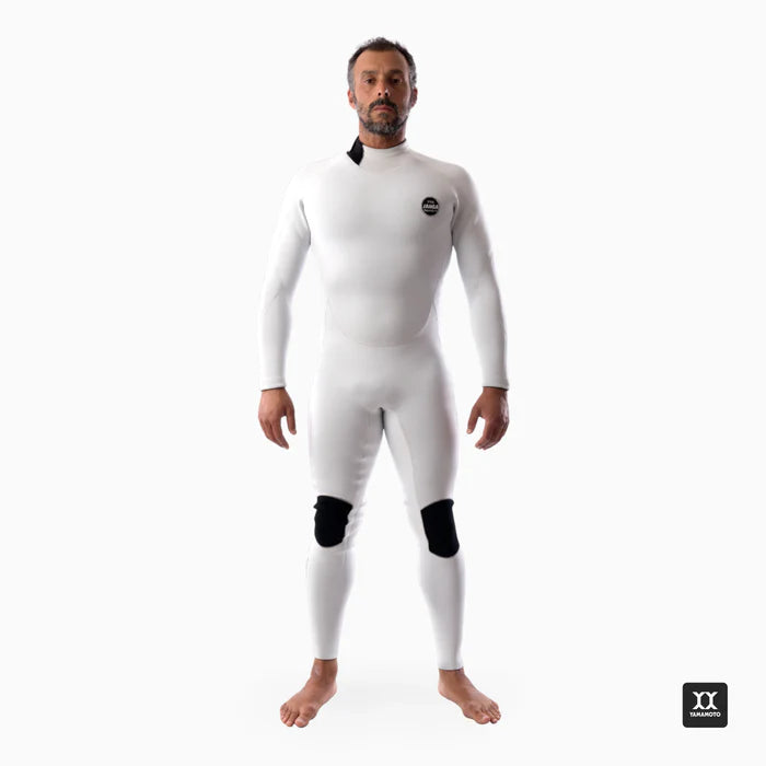 PRO White Back-Zip Full Suit 4/3