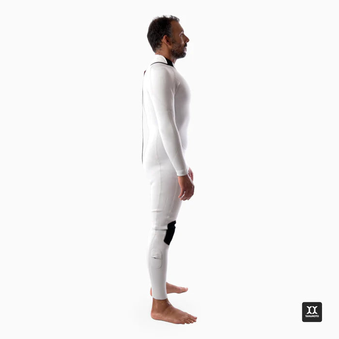 PRO White Back-Zip Full Suit 4/3