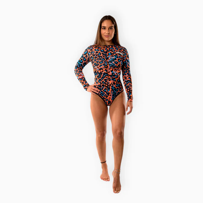 JANGLE Orange Leopard Higher Cut Spring Suit 2/2