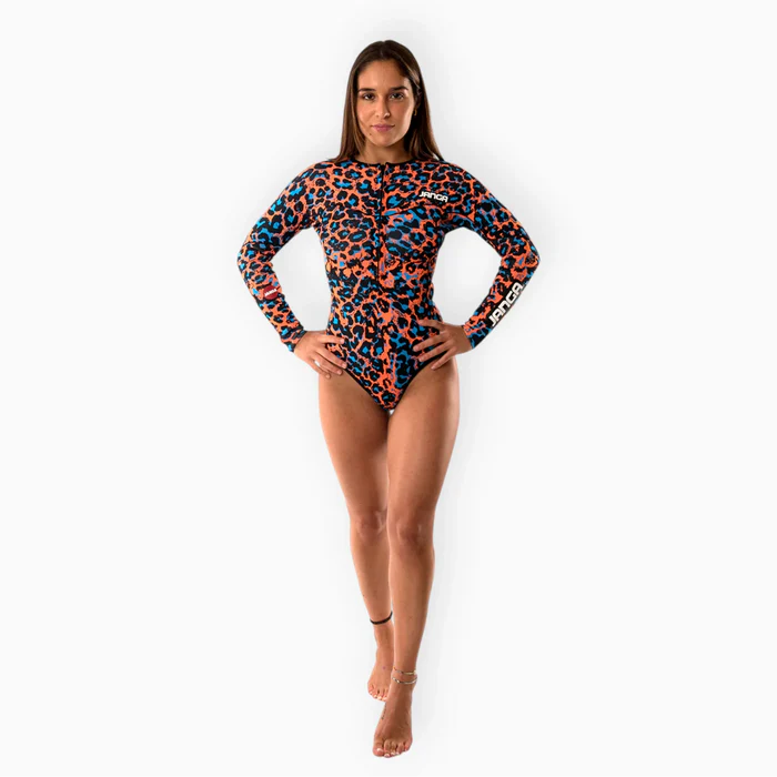 JANGLE Orange Leopard Higher Cut Spring Suit 2/2
