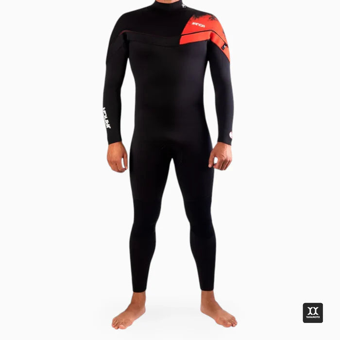 PRO X-ZIP Black / Red Full Suit 4/3