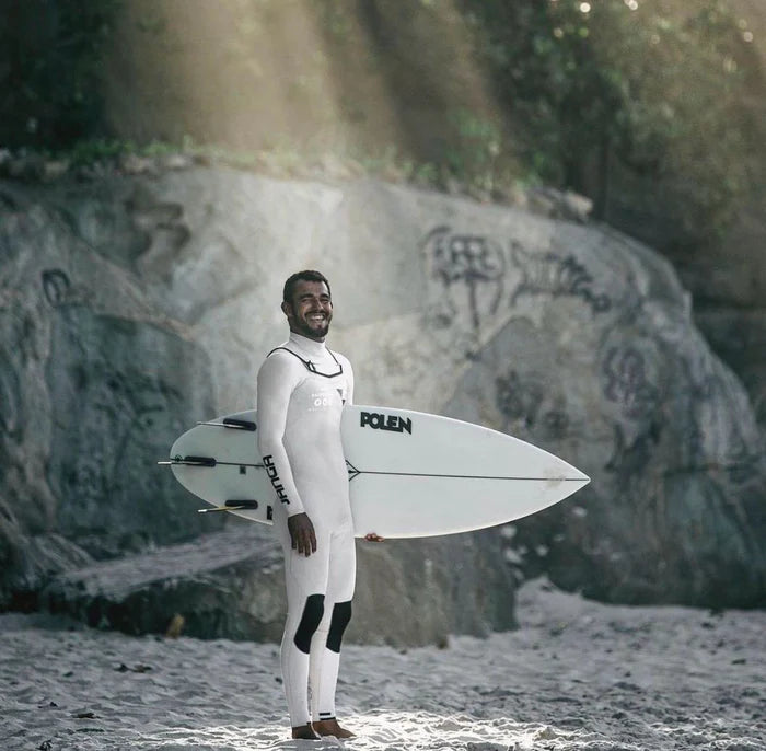 PRO White Back-Zip Full Suit 4/3